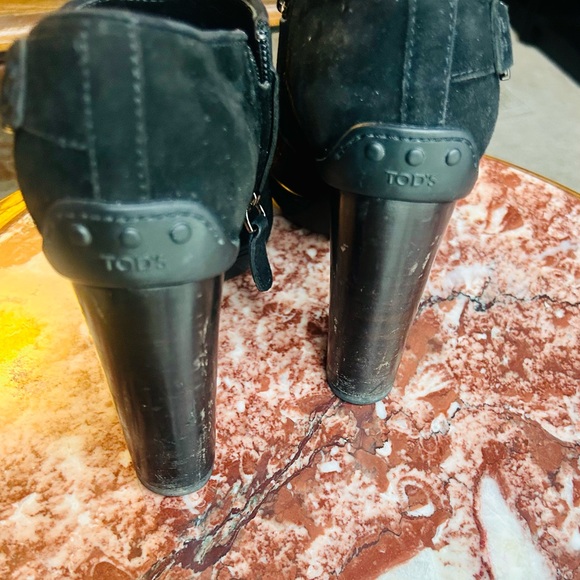 Tod's Black Suede Ankle Boots Size 7 - Picture 15 of 16